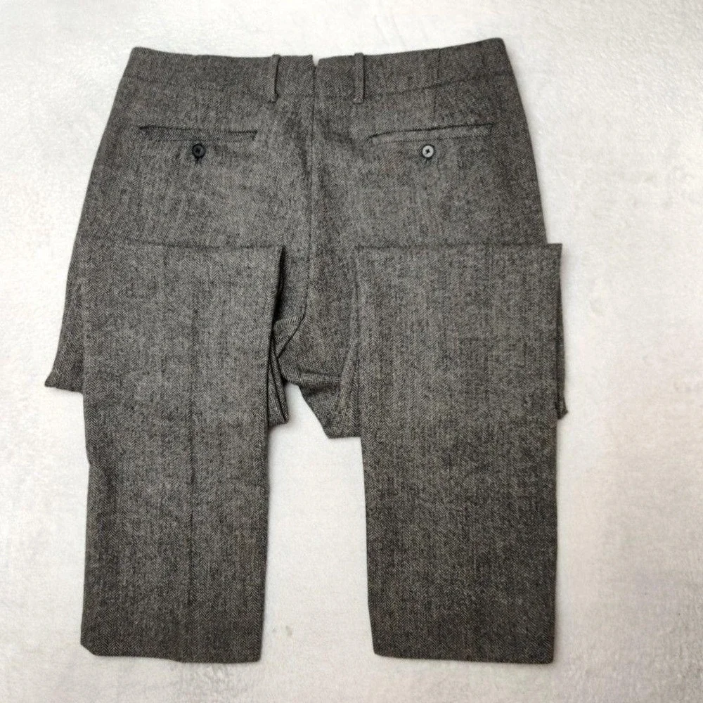 Banana Republic Pants Mens 33x32 Gray Herringbone Tweed Wool Lined Dress Slacks